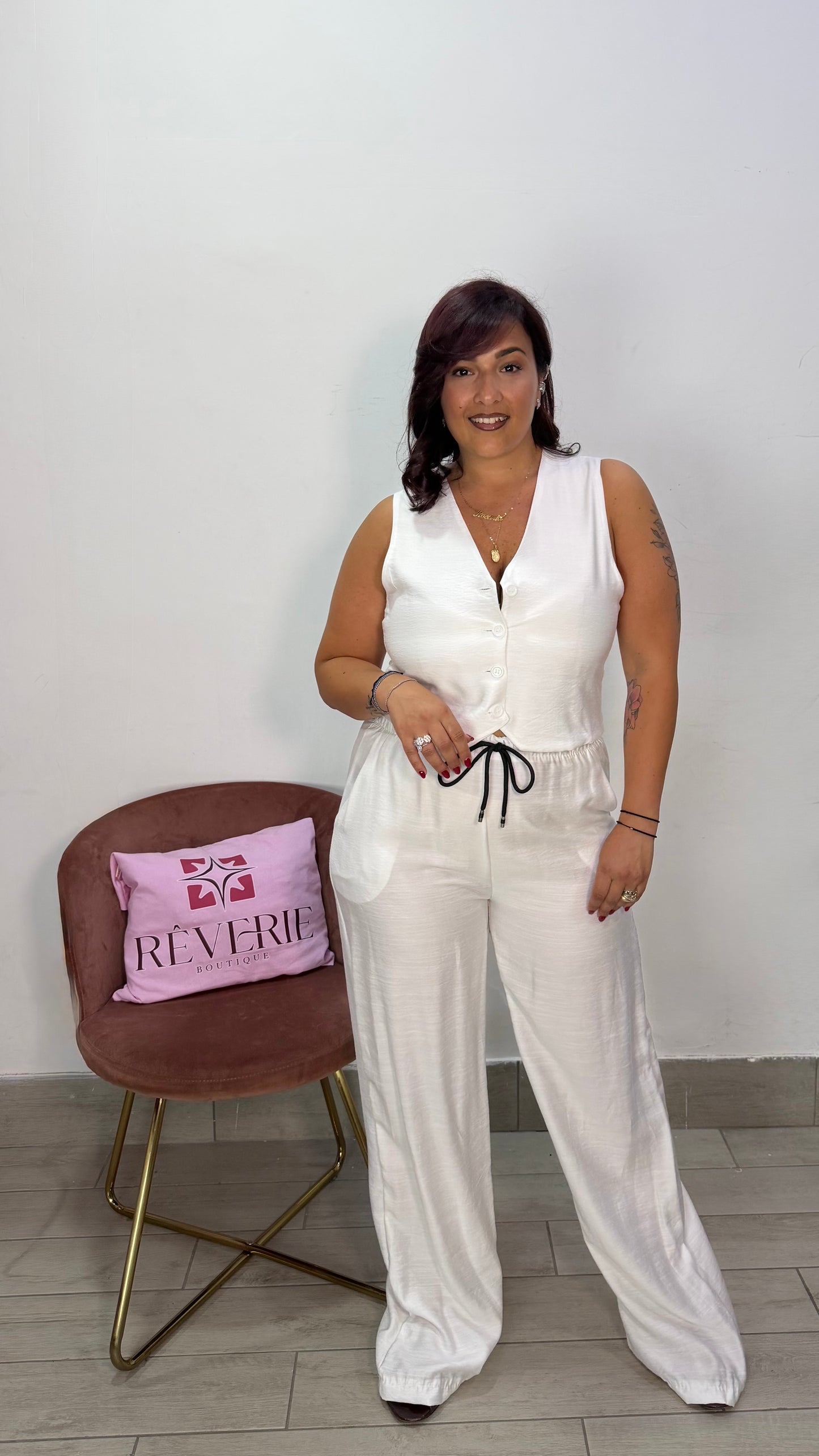 Coordinato Laura Bianco in Lino ML12887