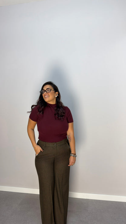 Pullover Solea Bordeaux Top Quality Lana Rasata EM2190