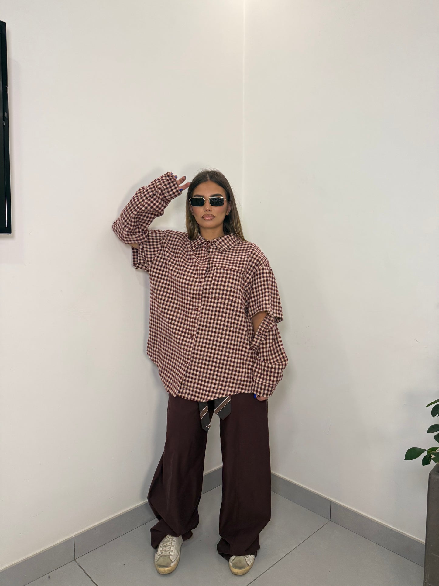 Camicia Selvaggia in Flanella Bordeaux 2640