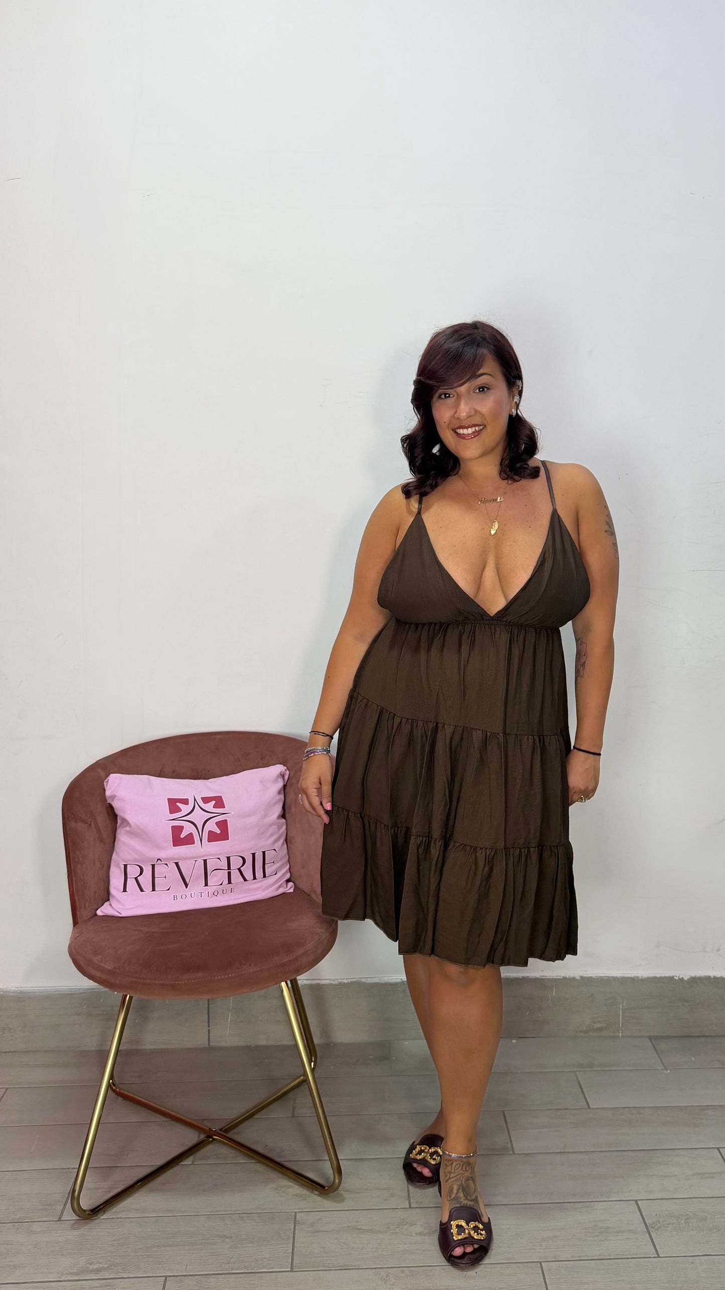 Dress Onda Mini Marrone 31102