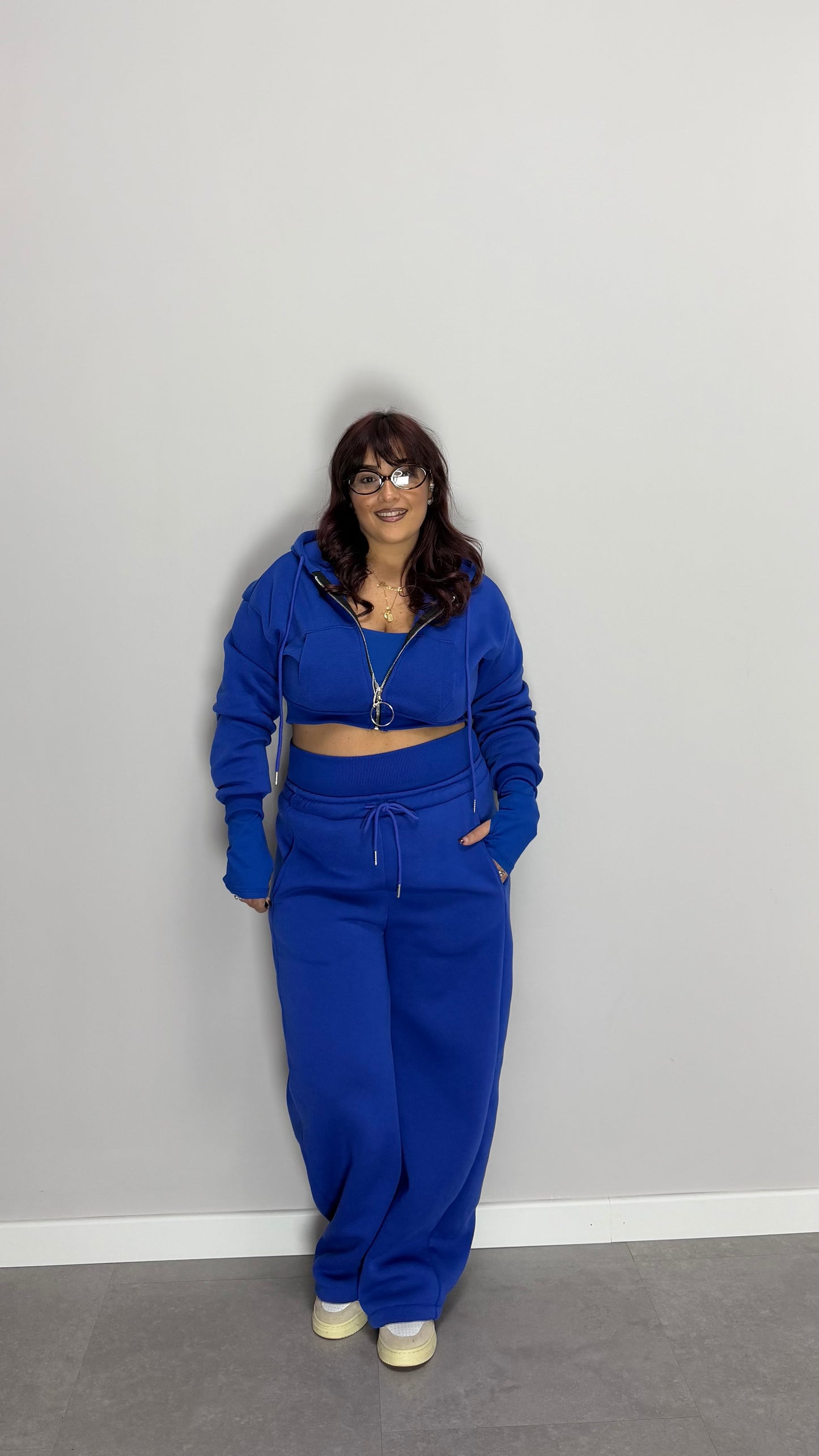 Coordinato in Tuta Three Ring Blu Felpata 3 pezzi 5552