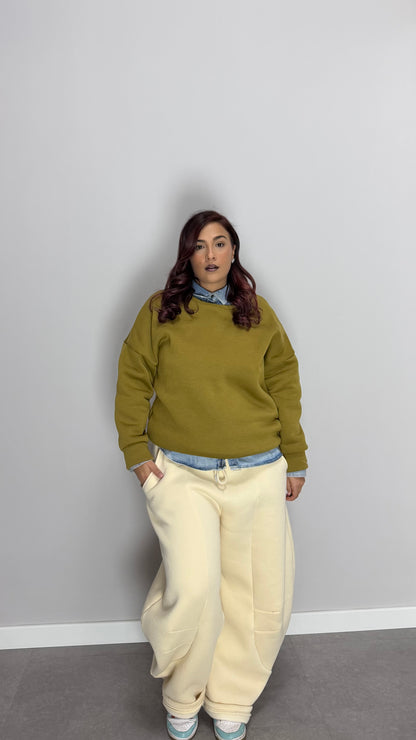 Pantalone in Tuta Felpato BellaBalloon panna MAR66685