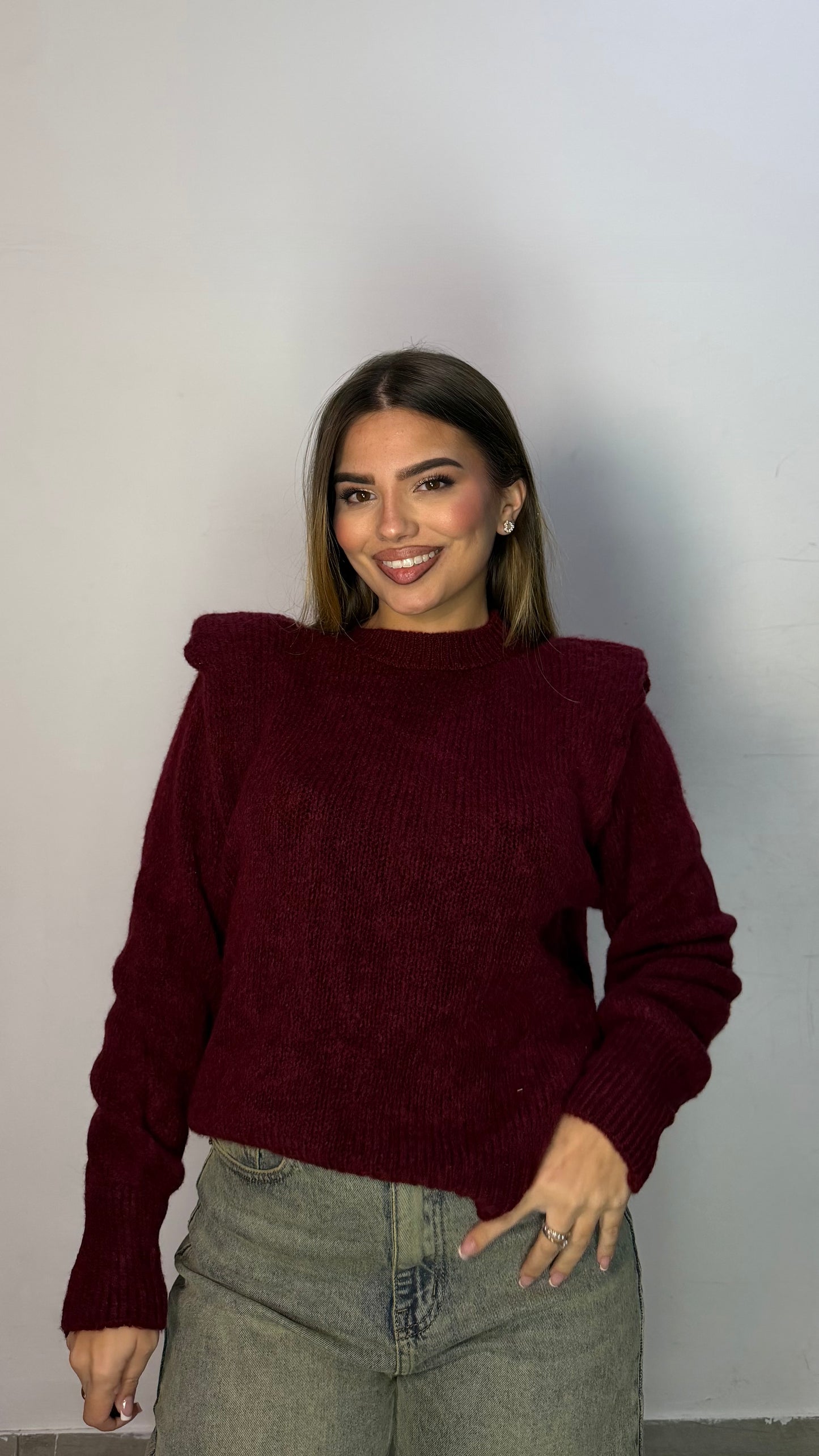 Maglioncino Tessa Bordeaux con spallina 3101