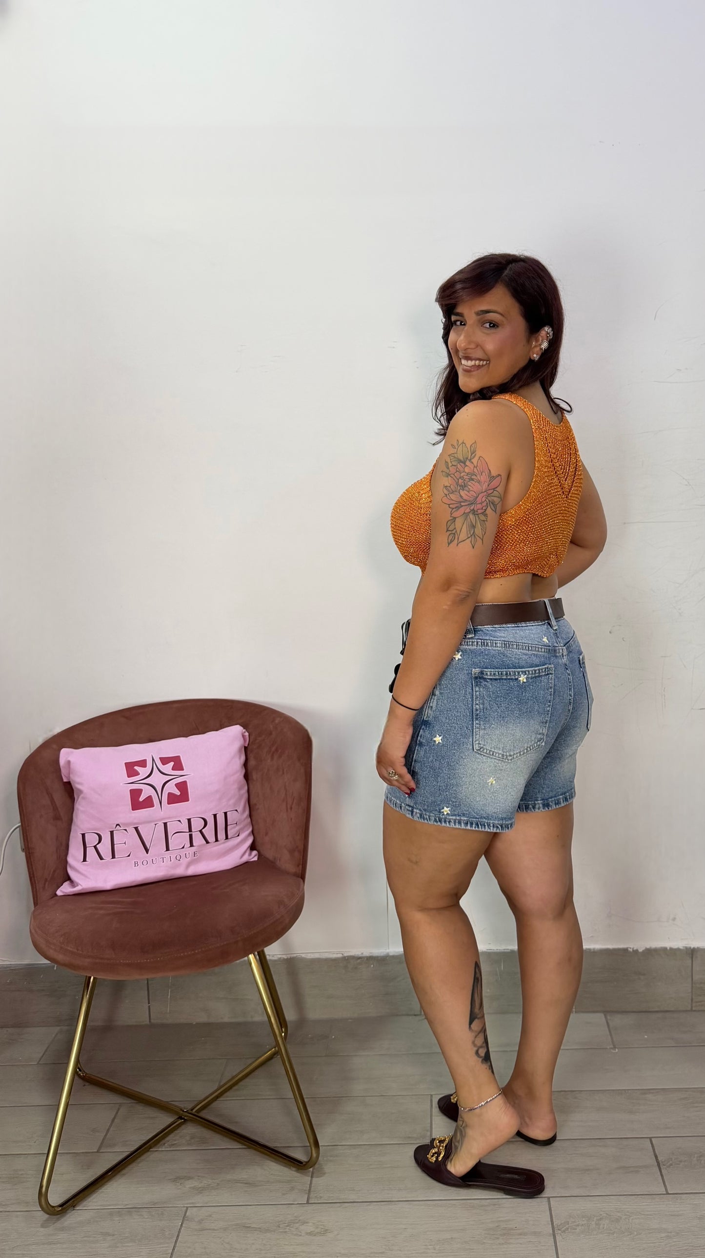 Pantaloncino Fiore in Denim V5088