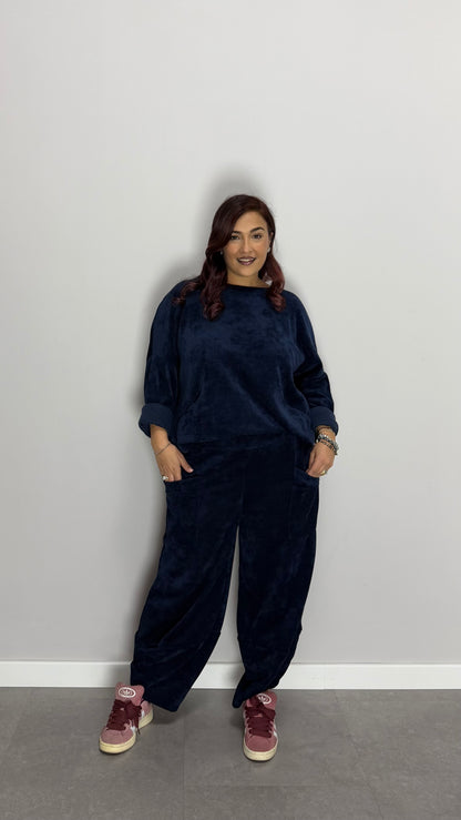 Coordinato Tuta Homey in Velluto Blu 6170