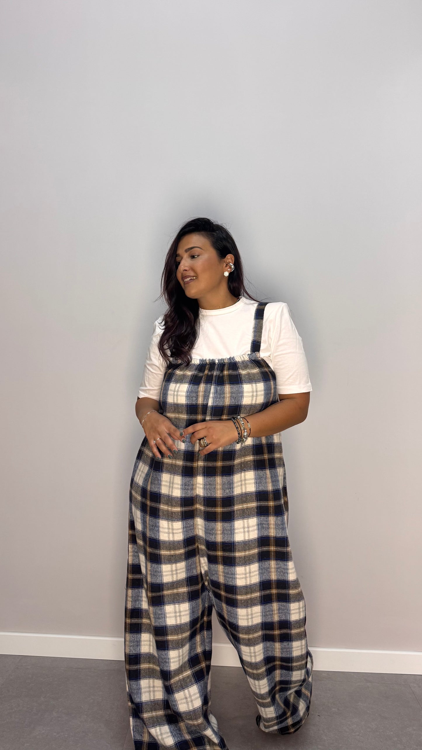 Salopette in Flanella Checkland Blu 25696