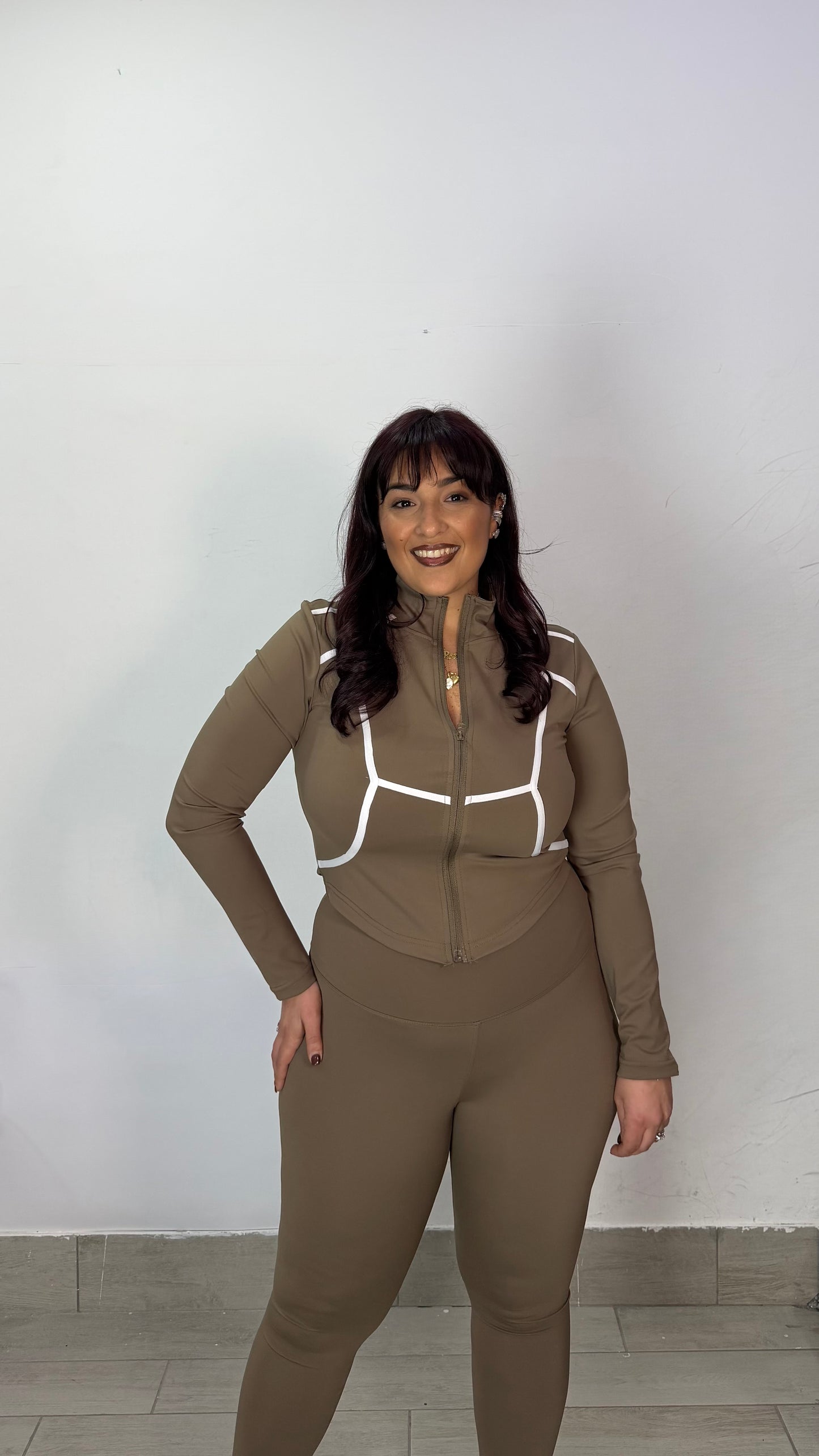 Coordinato Set Run in Lycra Verde Oliva RTT59279