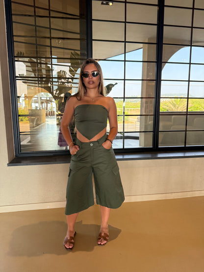 TOP BANDANA verde militare