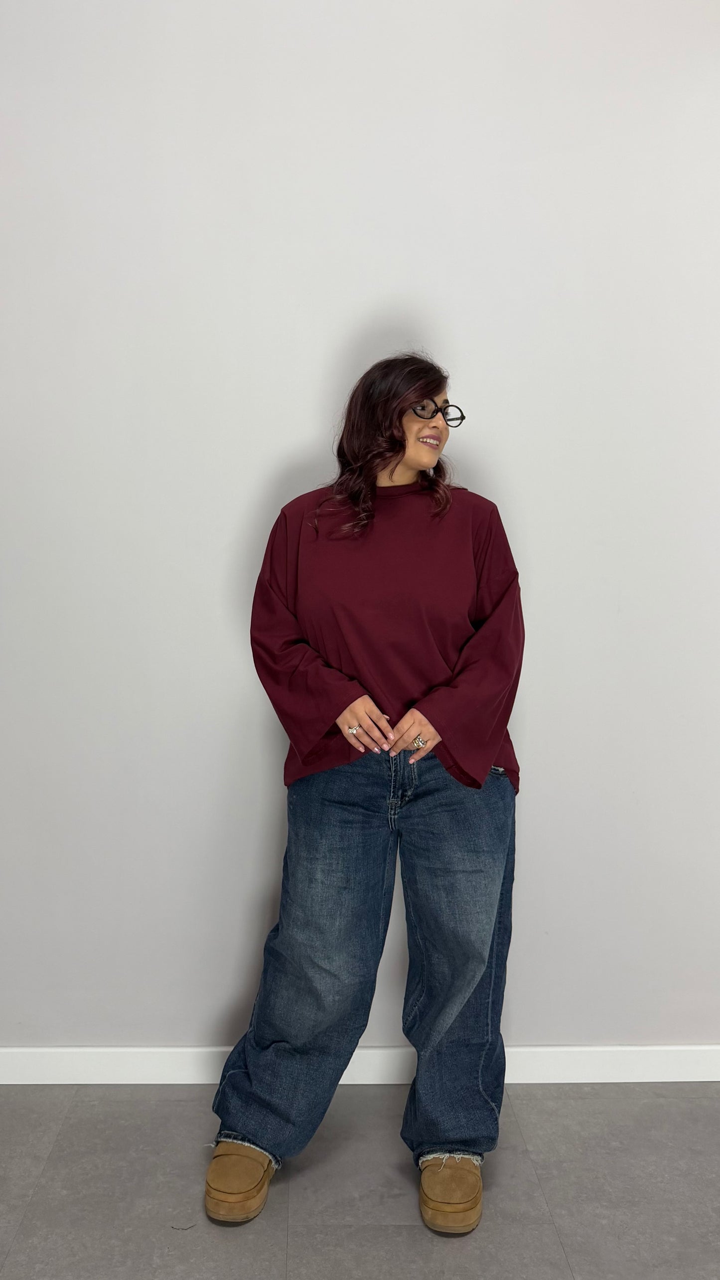 T-Shirt Silhouette con spalline bordeaux TS44