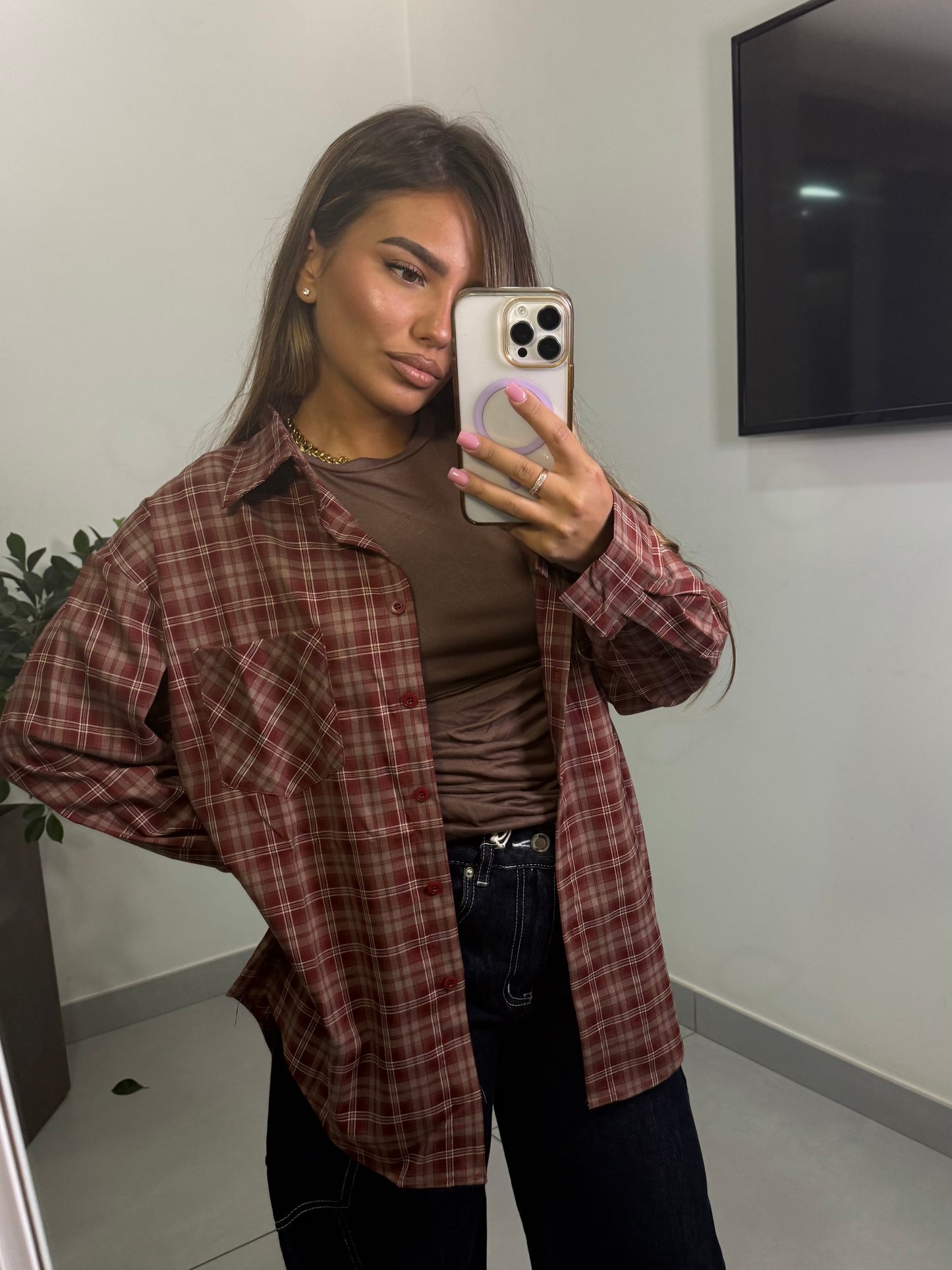 Camicia Monique a quadri rosso 17173