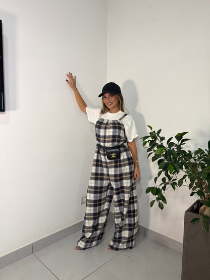 Salopette in Flanella Checkland Blu 25696