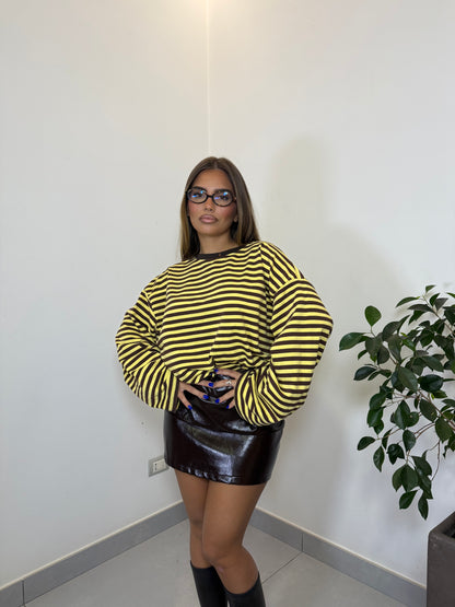 T-shirt Raya Over size a righe F1109