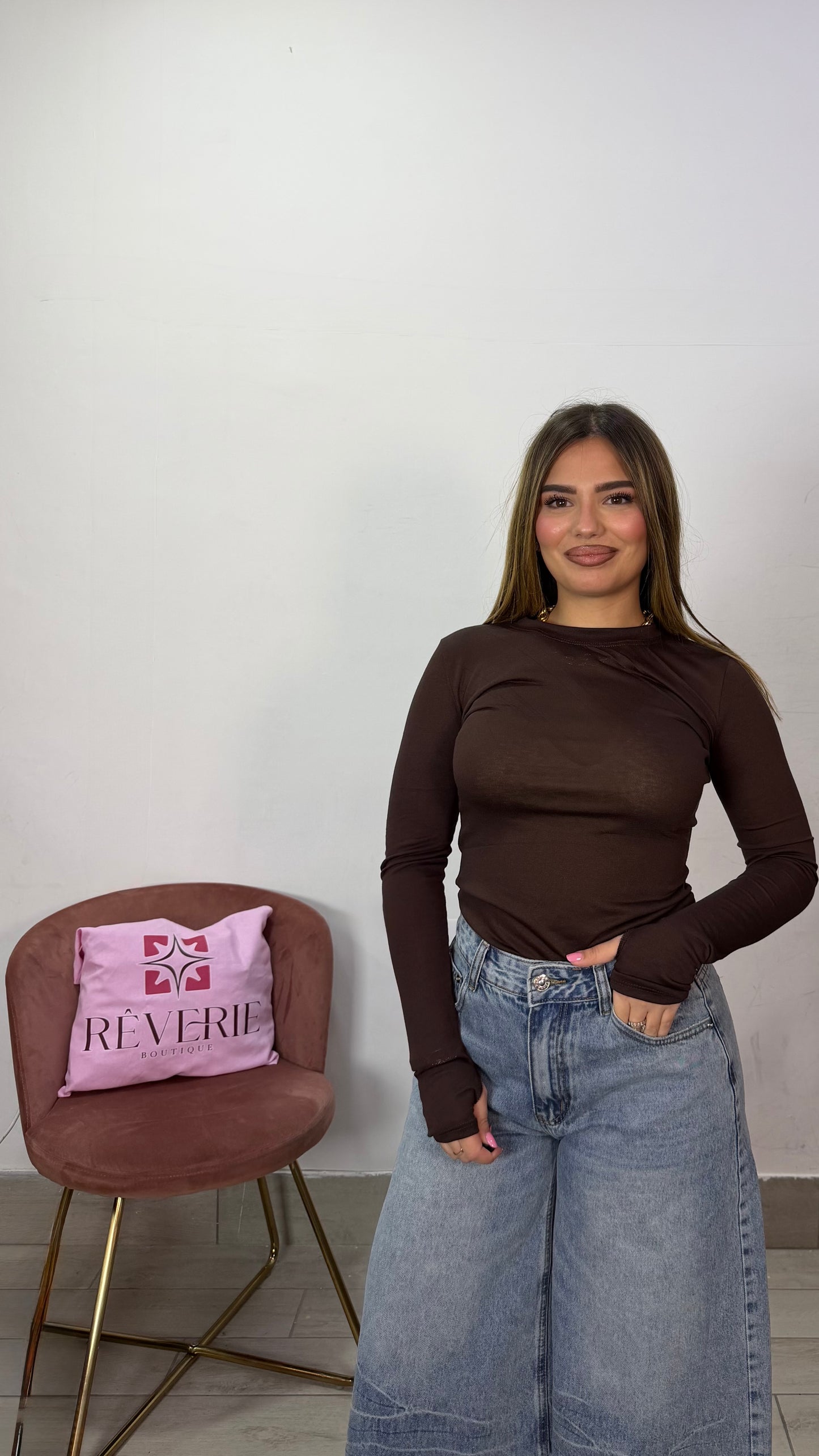 Maglia Mavi-Switch velata Marrone 26866