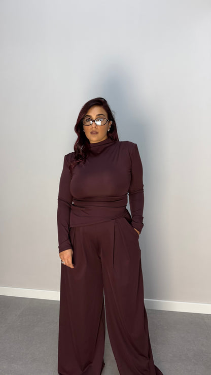 Coordinato Siera Prugna con spalline 16557