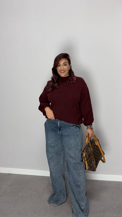 Maglioncino Flow bordeaux in Lana Ds2412