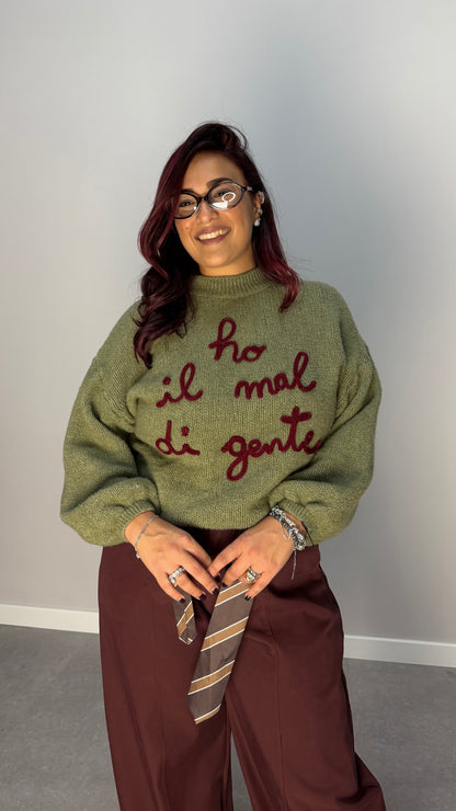 Maglioncino Ho Mal di Gente Verde 2903