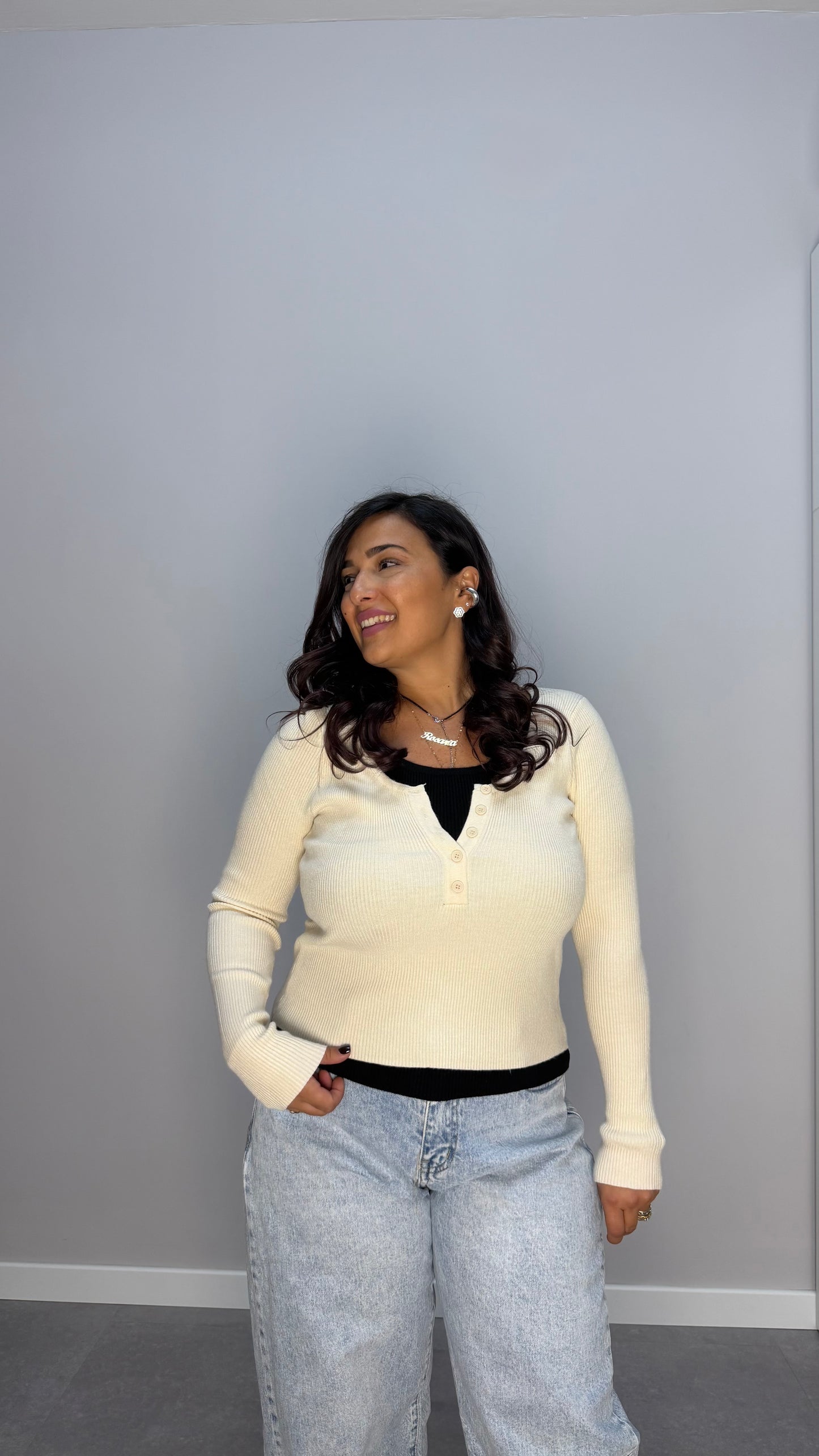 Maglioncino Dual Soul panna 1516