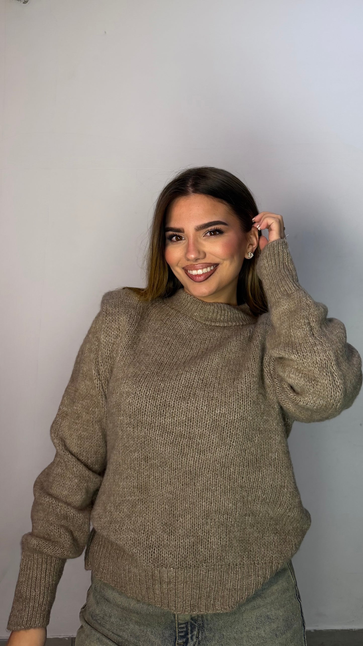 Maglioncino Tessa Fango con Spallina 3101