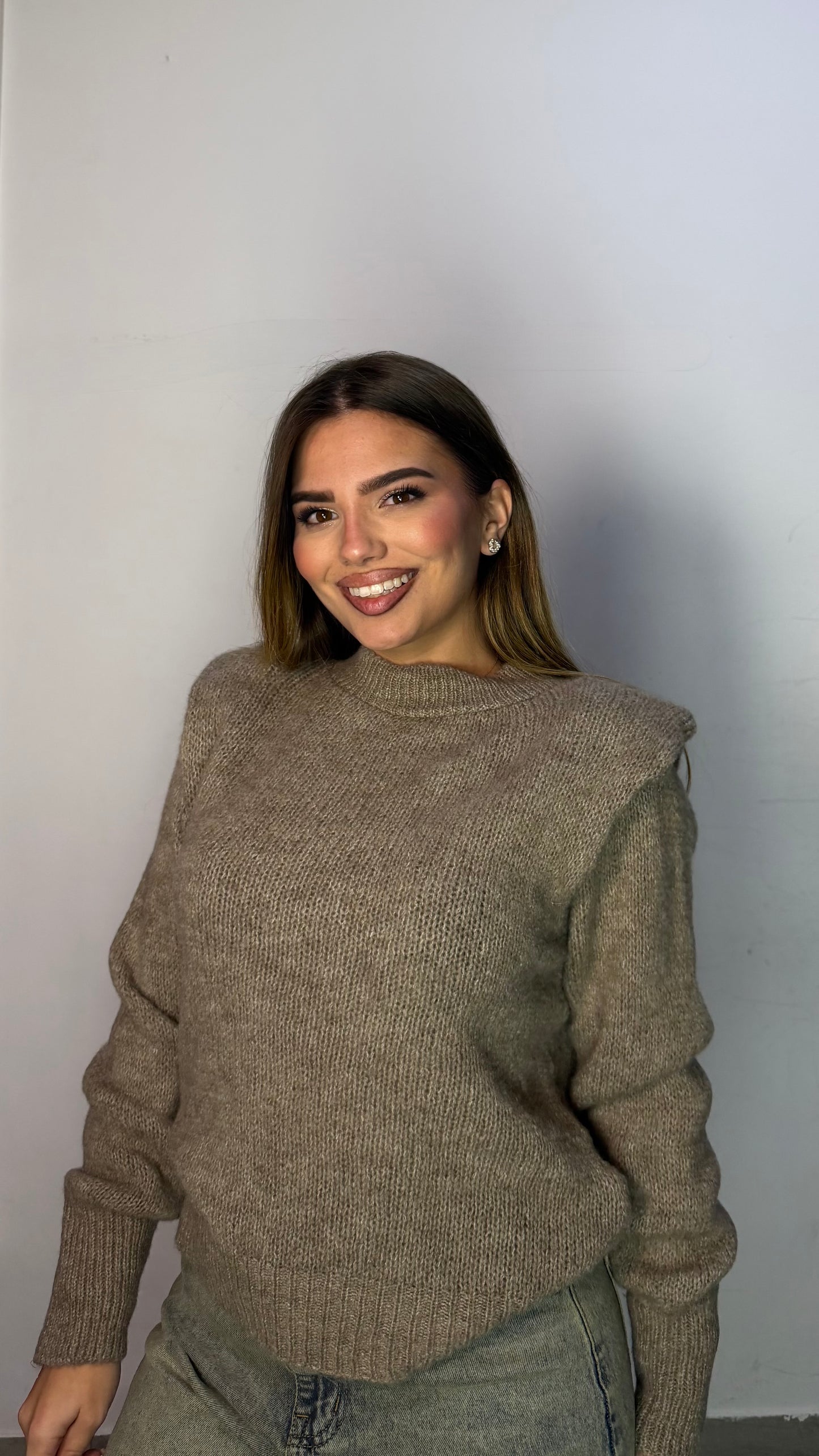 Maglioncino Tessa Fango con Spallina 3101