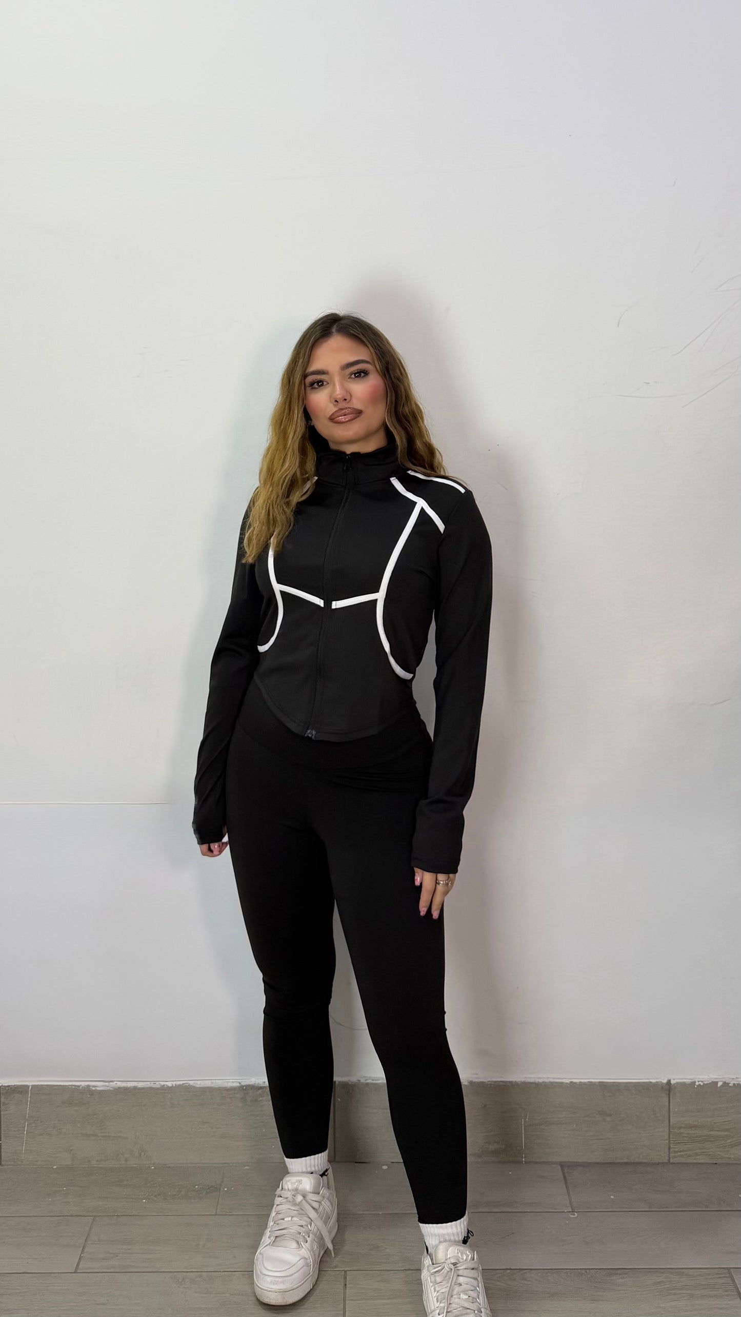 Coordinato Set Run in Lycra Nero RTT59279
