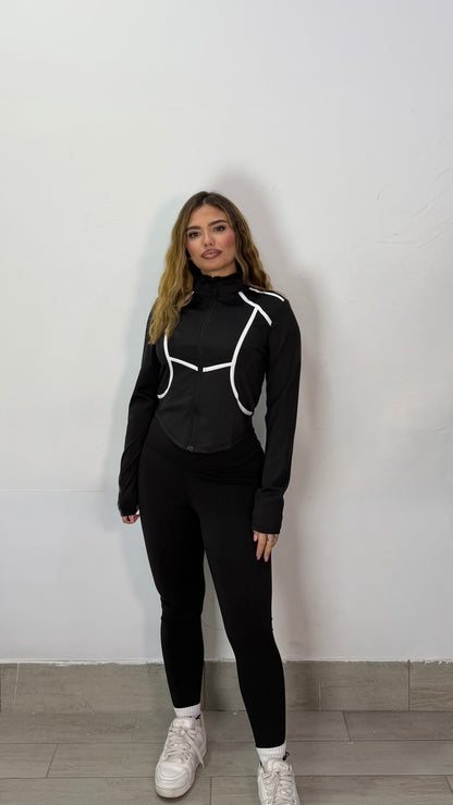 Coordinato Set Run in Lycra Nero RTT59279