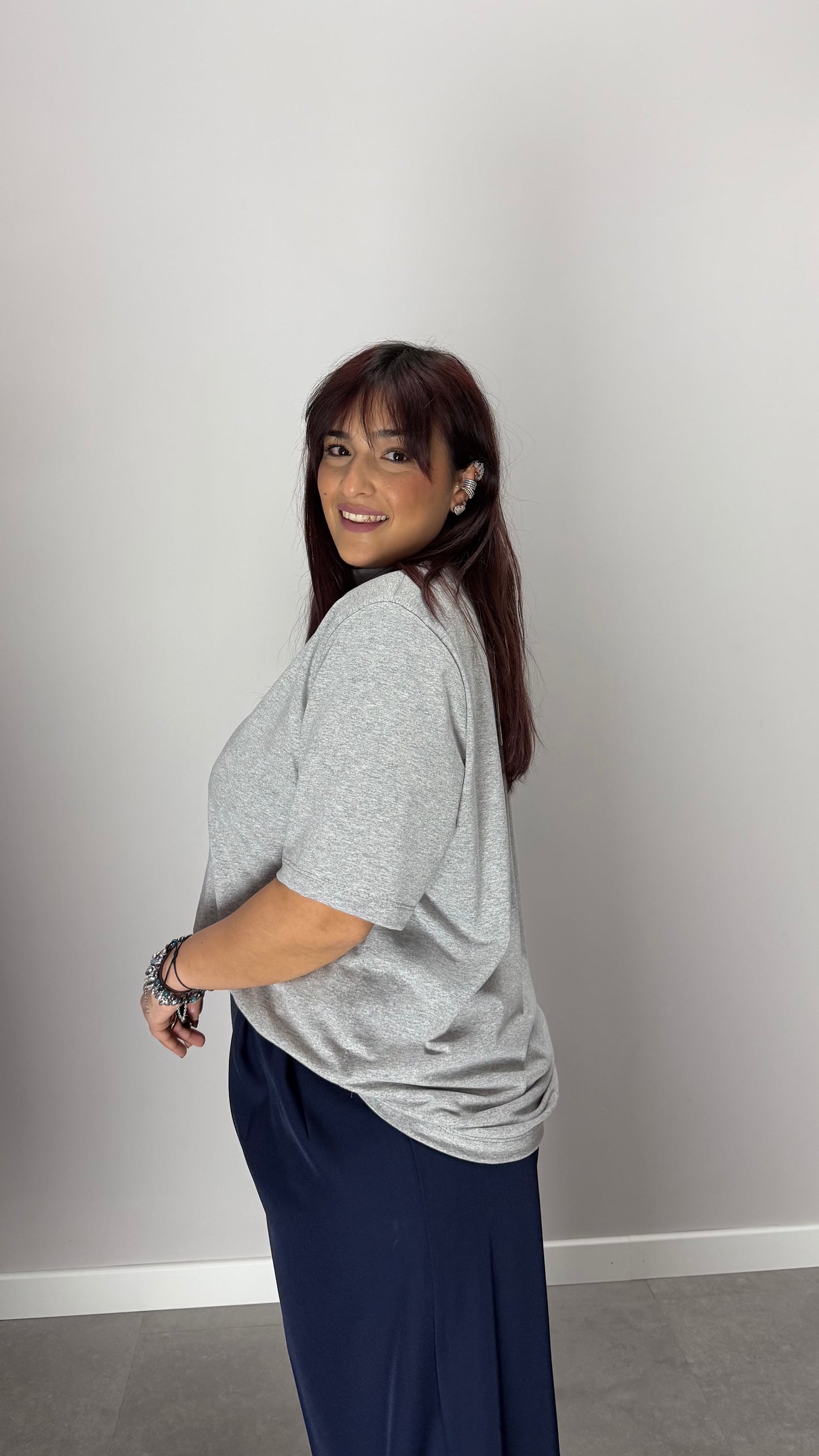 T-Shirt Power Tee mezza manica con spallina Grigia 5571