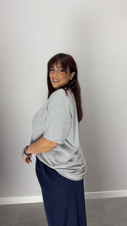 T-Shirt Power Tee mezza manica con spallina Grigia 5571