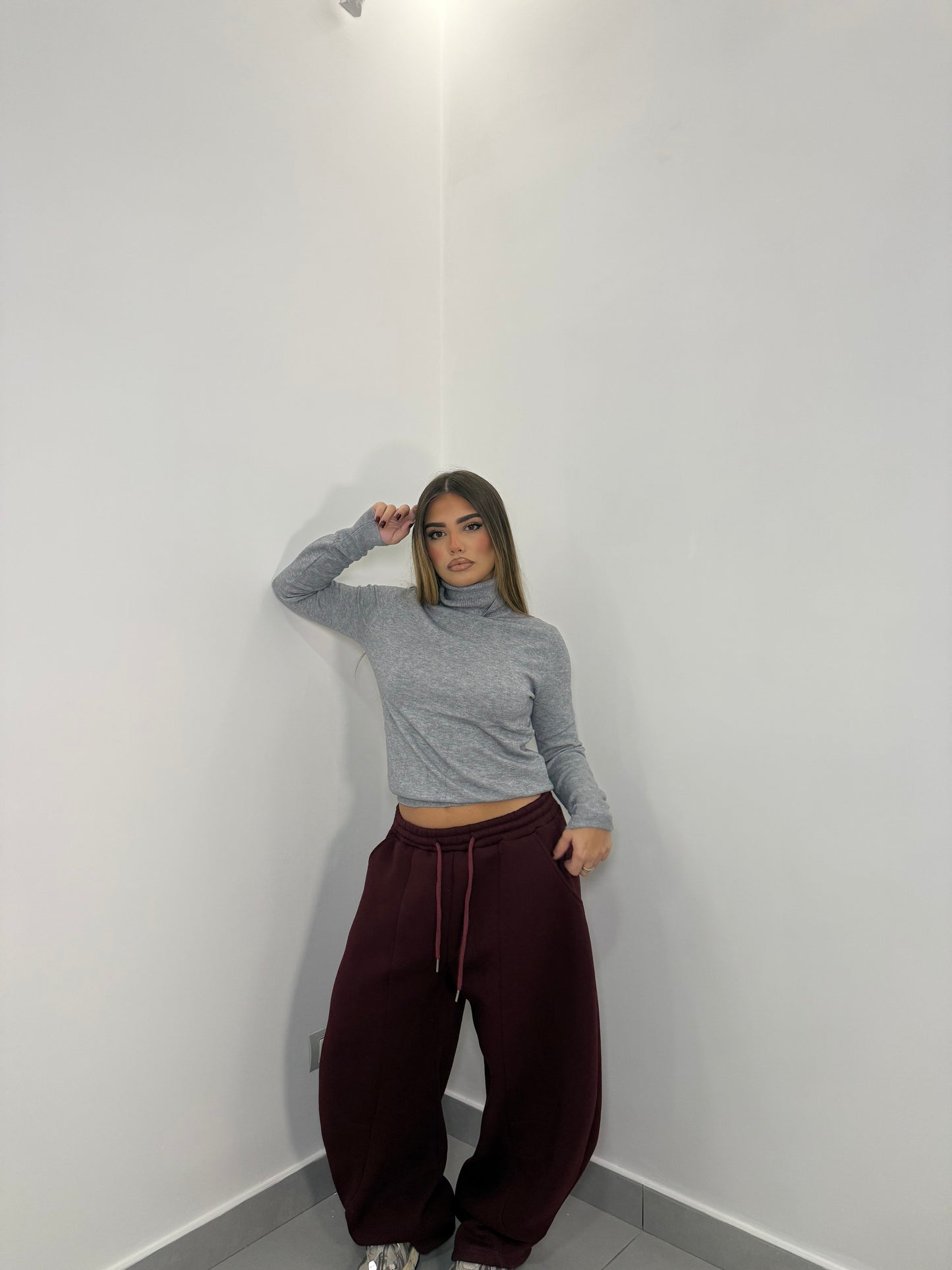 Pantalone in Tuta Felpato BellaBalloon Bordeaux MAR66685