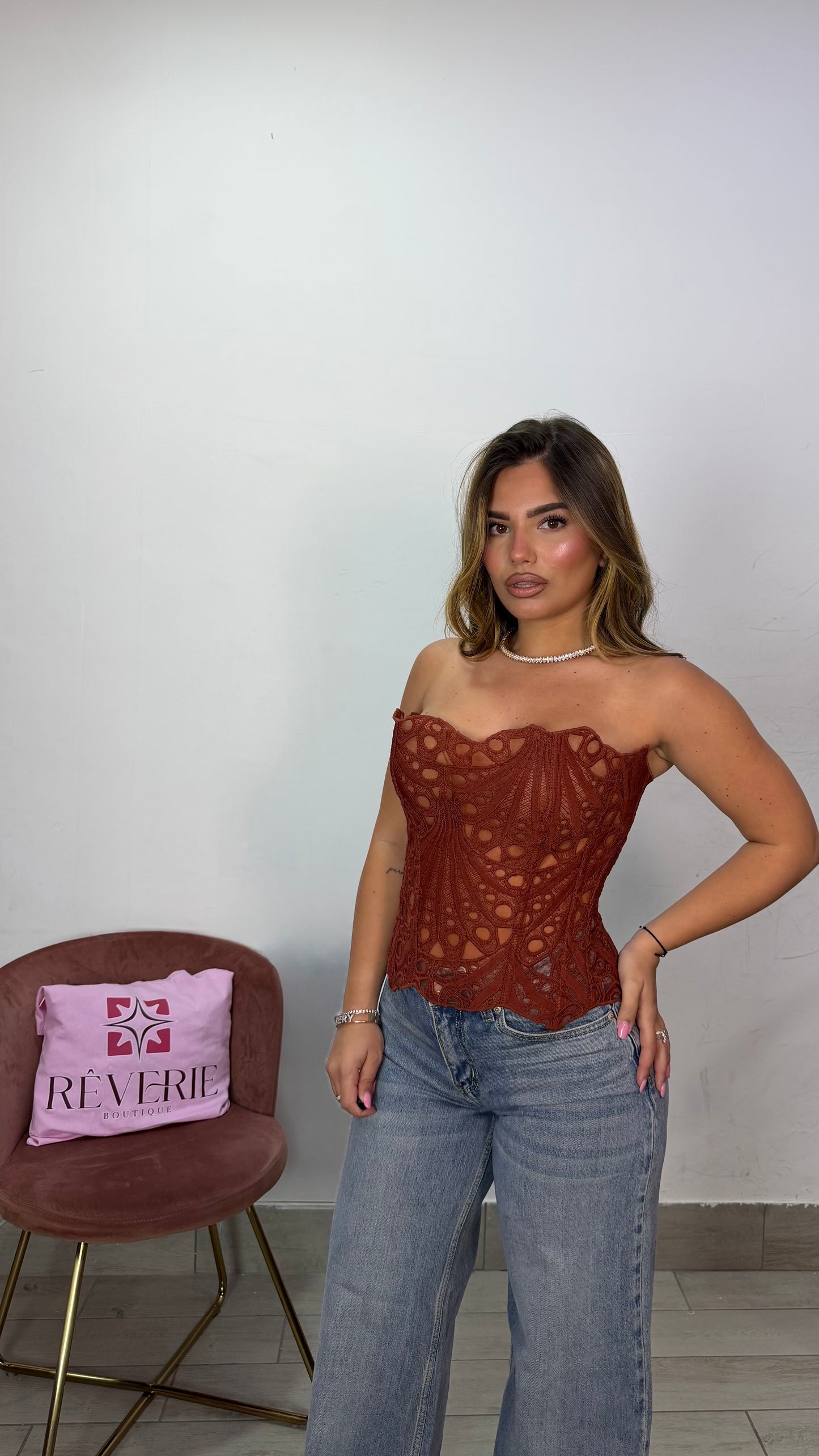 Top Corsetto Chloé Ruggine 828