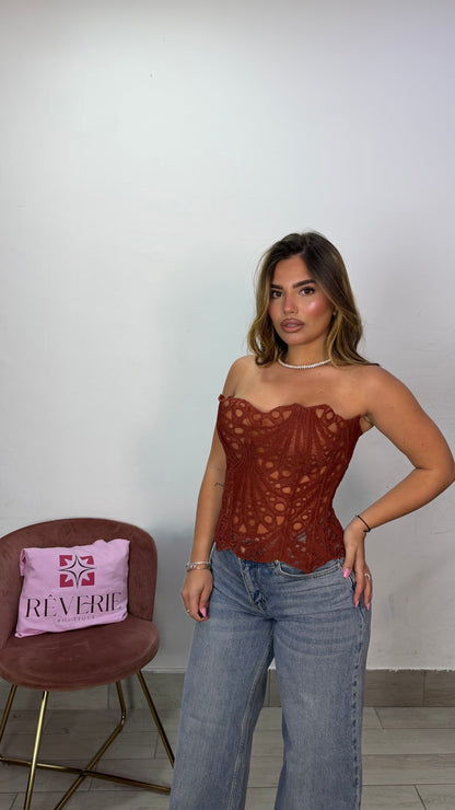 Top Corsetto Chloé Ruggine 828