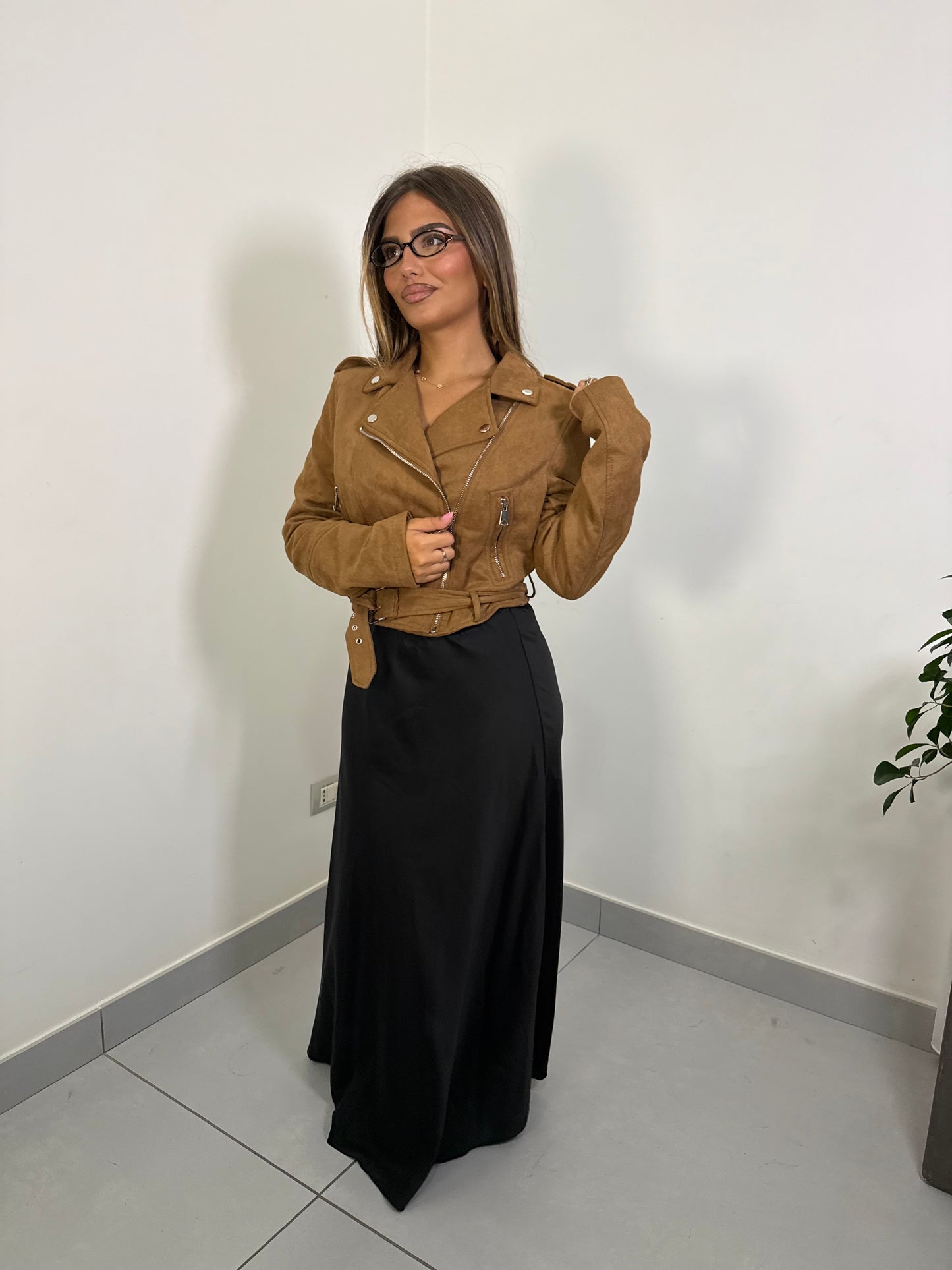 Giacca Suede Camel 1046