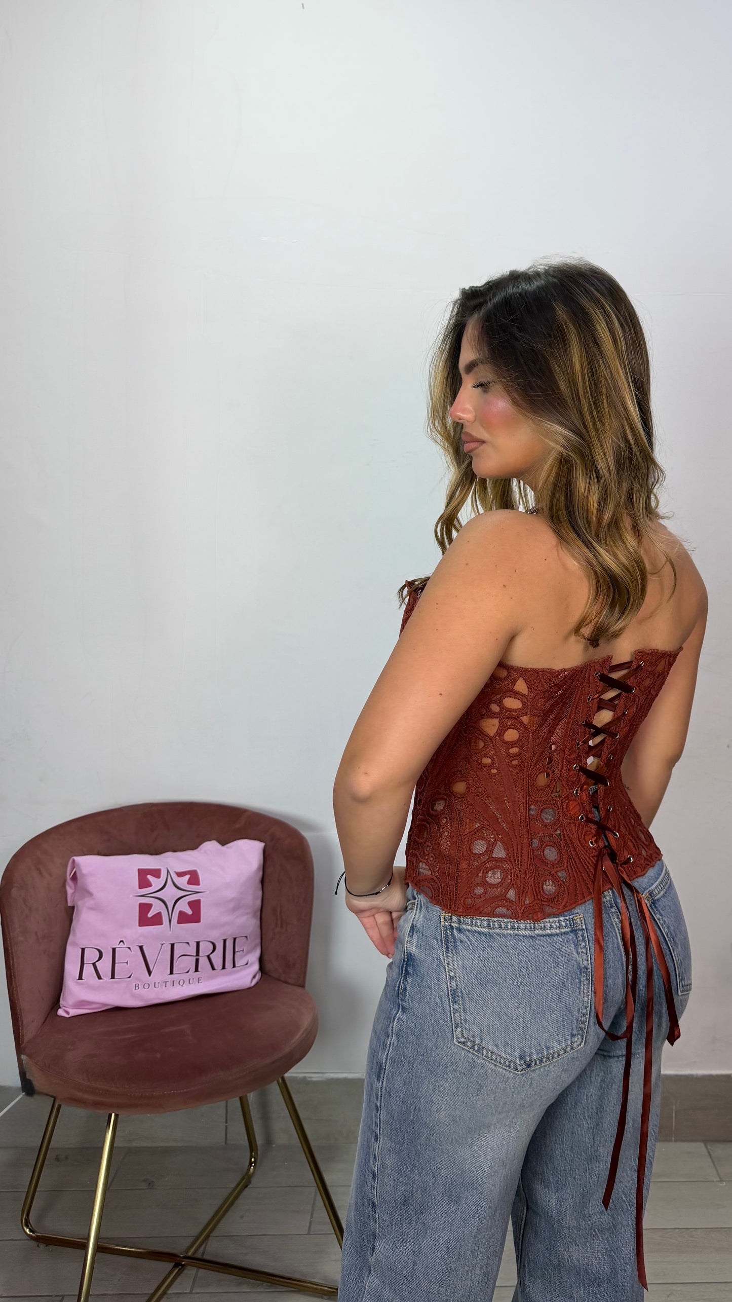 Top Corsetto Chloé Ruggine 828