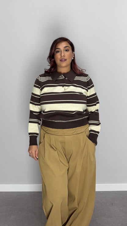 Pull Righetta a polo Marrone AND2517