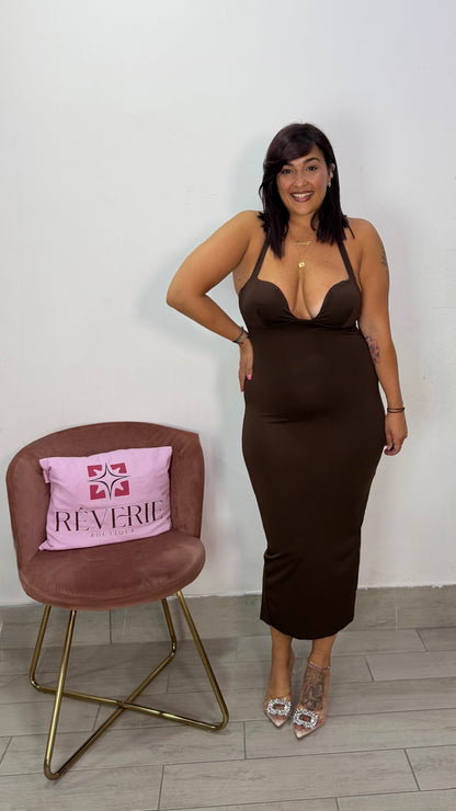Dress Stefy Marrone in lycra 22328