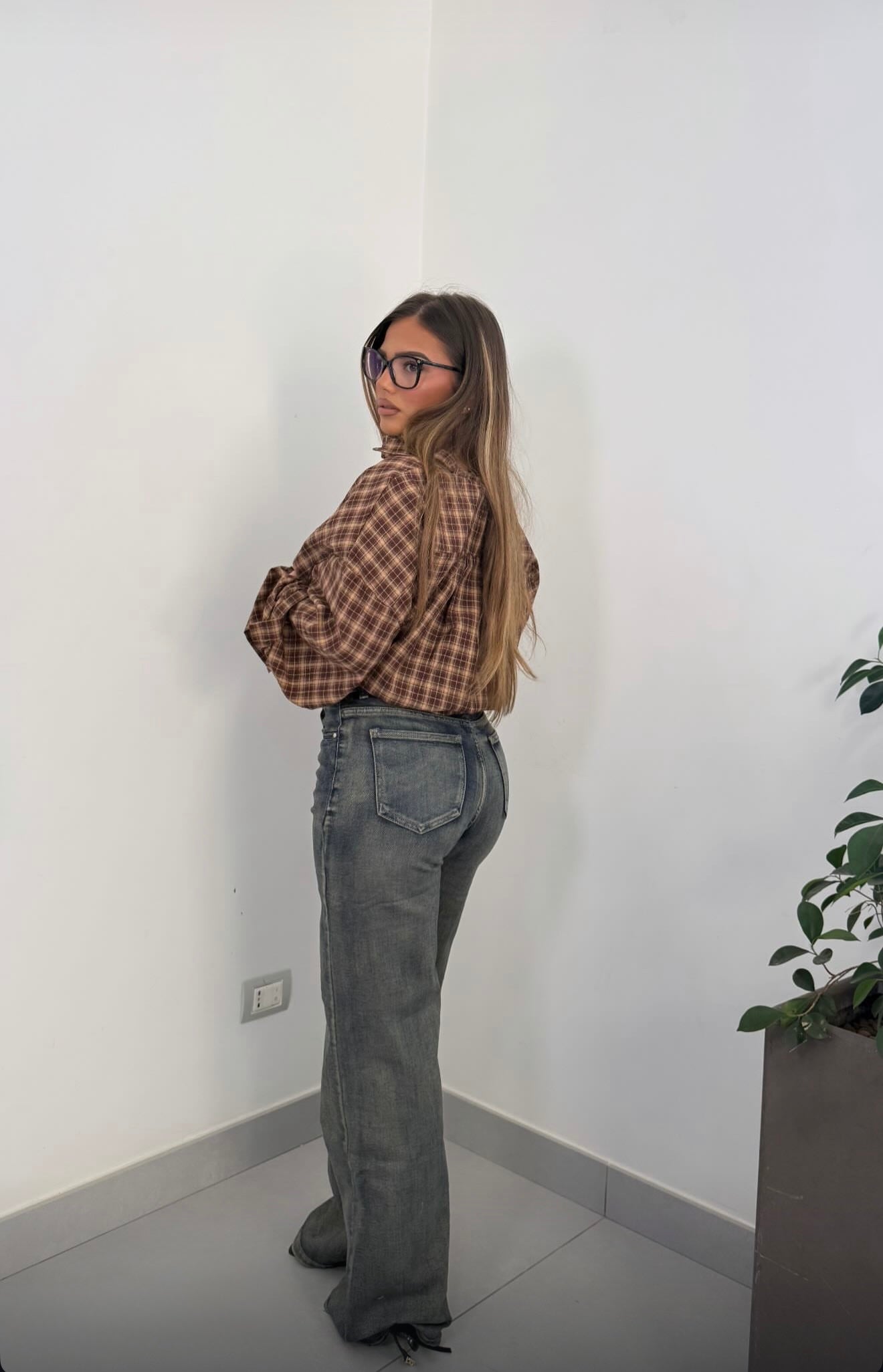 Jeans Palazzo Tabacco Premium Quality M2270-3