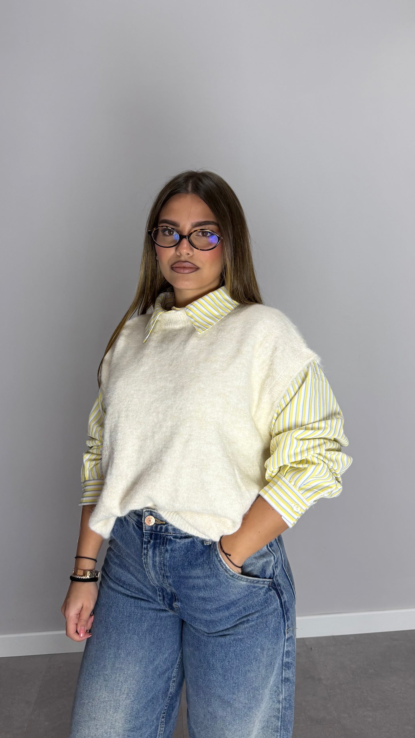 Maglioncino Solea con camicia W48434