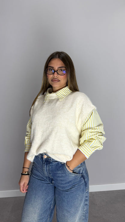 Maglioncino Solea con camicia W48434