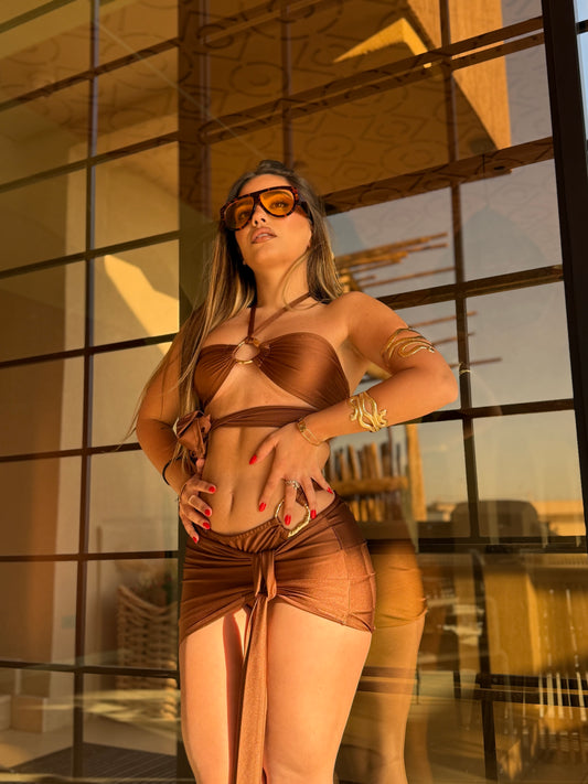 COORDINATO 3 pezzi elettra marrone