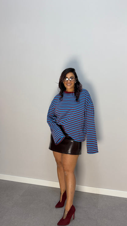 T-shirt Raya Oversize Blu F1109