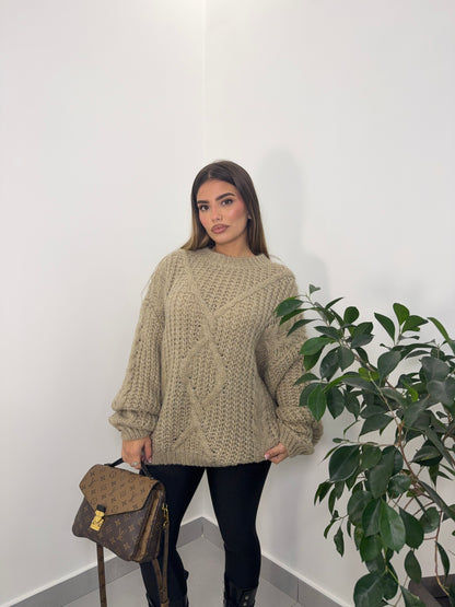 Pull Ginevra Beige Lana 33831