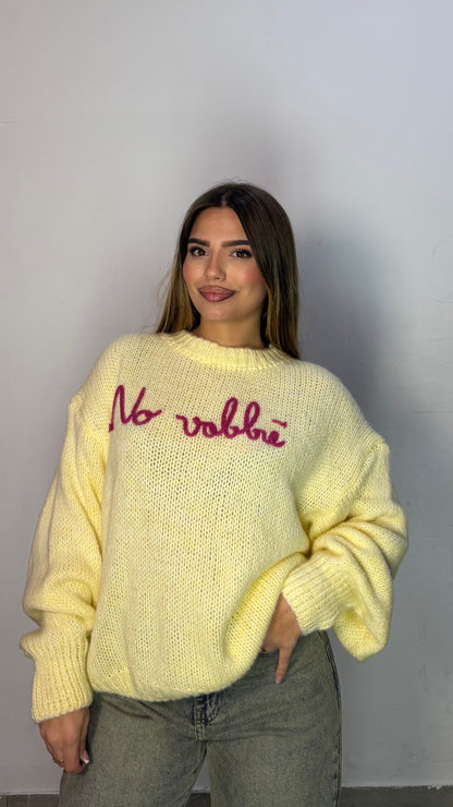 Maglioncino No Vabbè Giallo e Rosa 3176