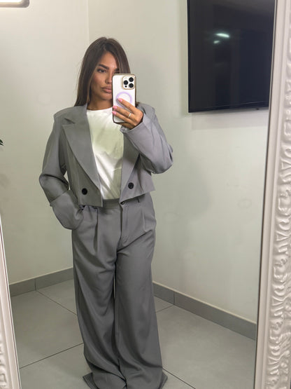 Tailleur cropped Grigio MLB10116