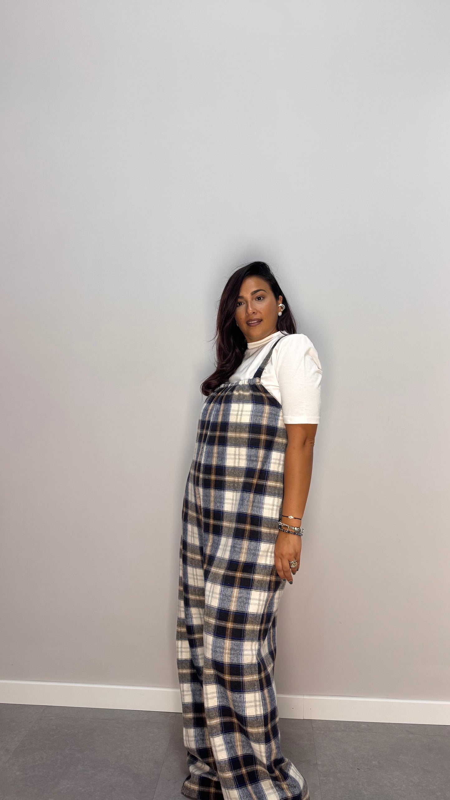 Salopette in Flanella Checkland Blu 25696