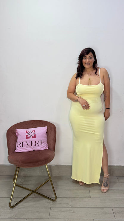 Dress Daisy Giallo in Lycra con arriccio 9960