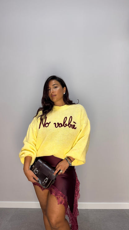 Maglione No Vabbè  Giallo DS2702