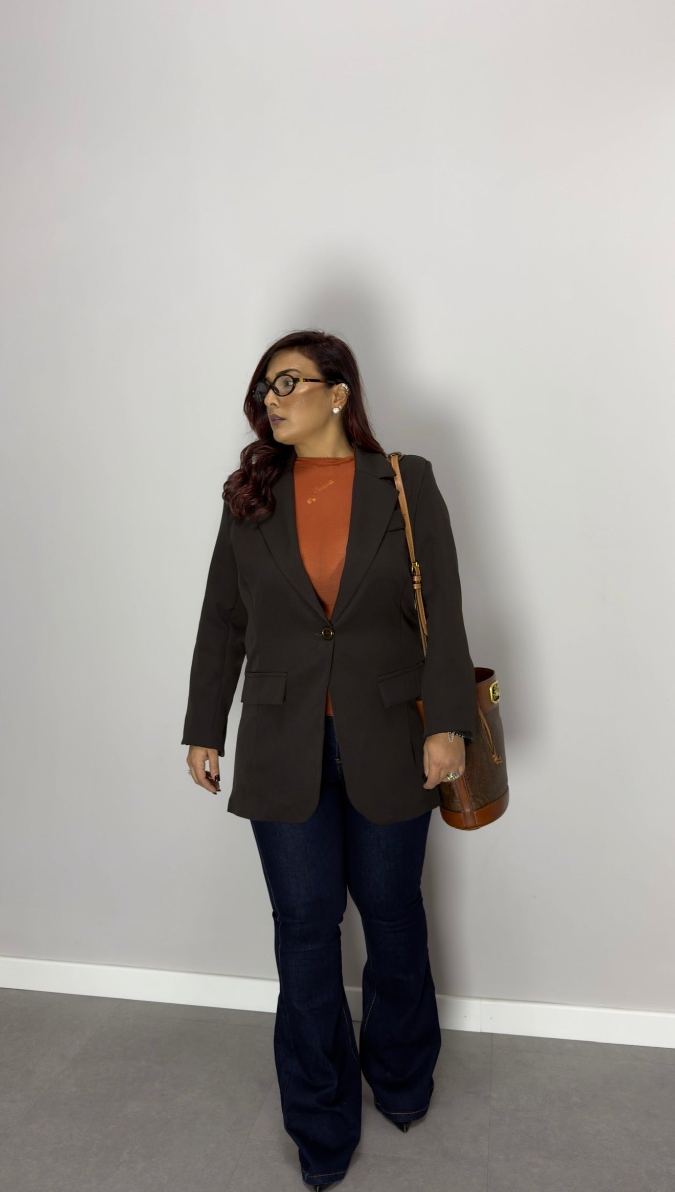 Giacca Moné Marrone un bottone M11035