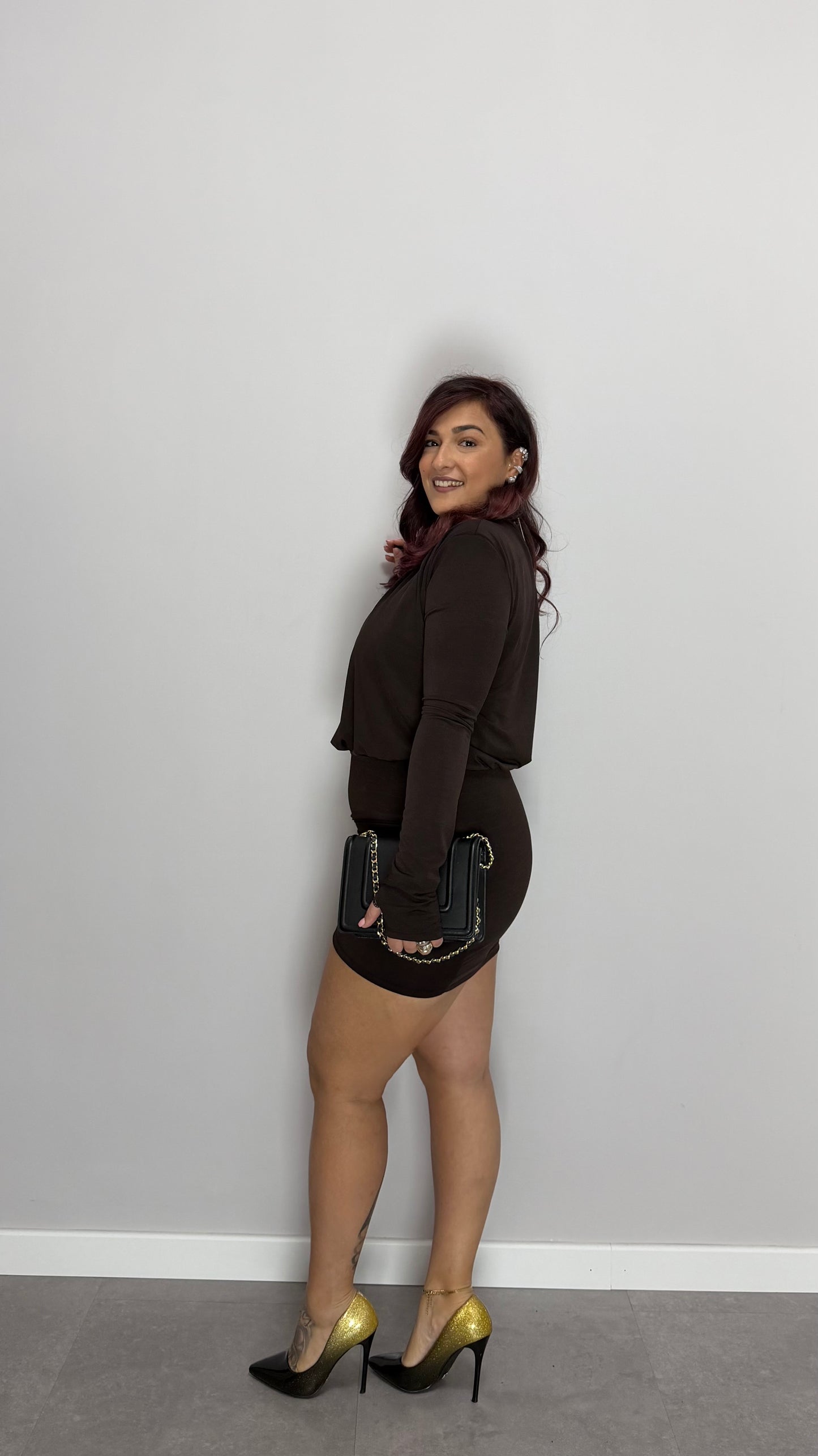 Dress Corto Intreccio Cioccolato 12220