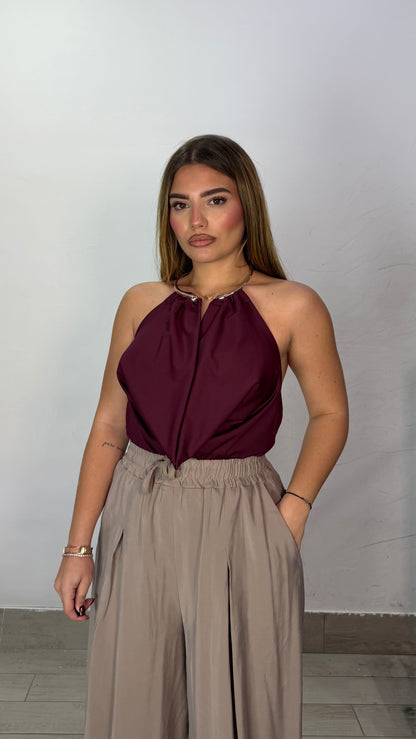 Body Chocker Bordeaux in Lycra 37962