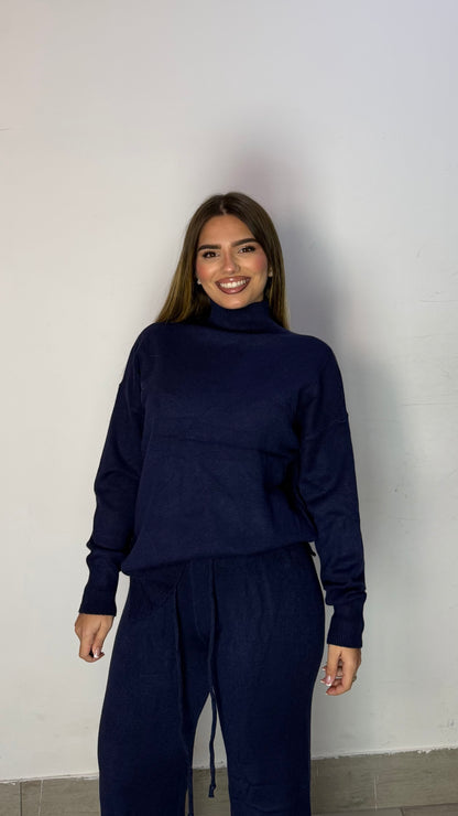 Coordinato Lovely 1.0 in Lana Blu AL016