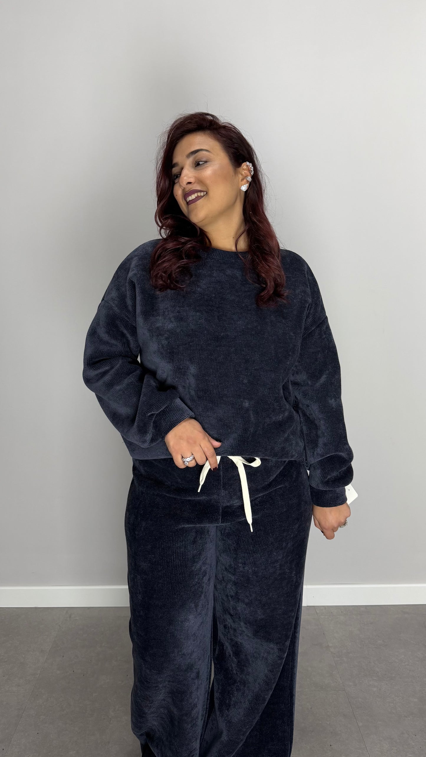 Coordinato in Tuta Vellux Blu con Pantalone a zampa V440